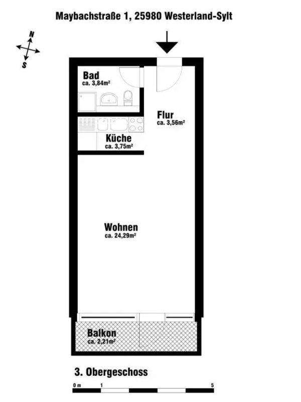 Westerland Ferienwohnung Warth: Grundriss