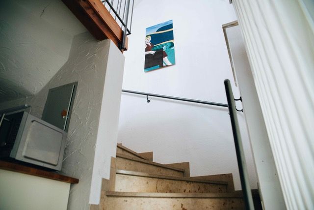 Würzburg Ferienwohnung in der Pleich (Nähe alter Kranen): Aufgang zum OG