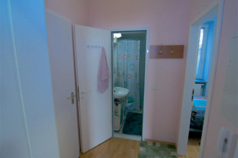 Würzburg Ferienwohnung Haus am Stein: Eingang + Bad